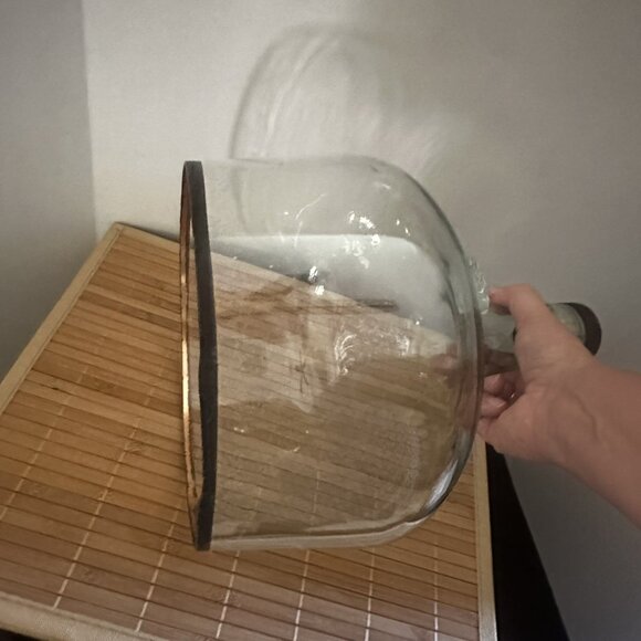 Demijohn Recycled Glass Cloche Dome Wine & Cheese Fleur-de-lis Stopper Large EUC - Picture 6 of 12